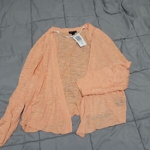 Peach Open-Front Sweater